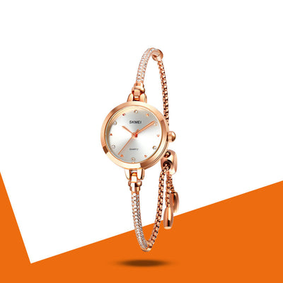Reloj Pulsera Cuarzo para Mujer Diseño Malla Oro Rosado Verde Tendencia - Image 15