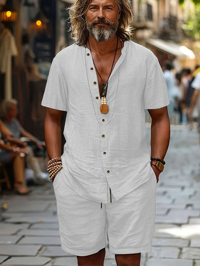 Conjunto de Camisa y Shorts en Algodón-Lino: Comodidad y Estilo - Image 6