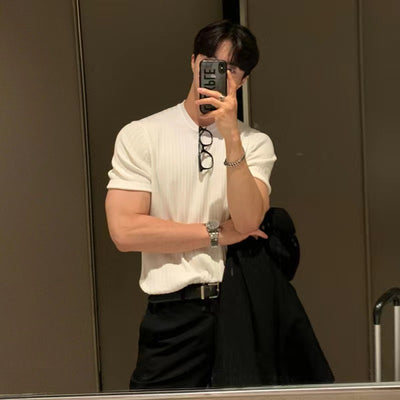 Sudadera Camiseta Hombre Estilo Coreano Manga Corta Ajuste Holgado - Image 4
