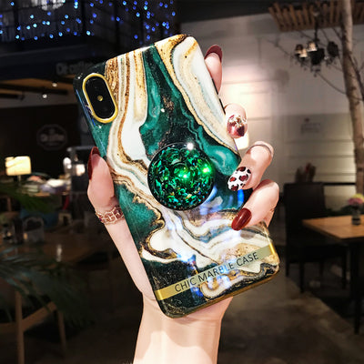 Funda Protectora para Teléfono Mármol Esmeralda con Cristales Brillantes - Image 11