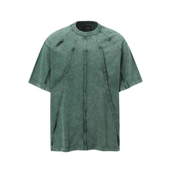 Camiseta Oversize Vintage Desgastada de Manga Corta para Hombre