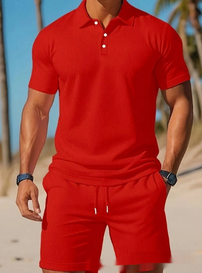 Conjunto Playero Hombre Mesh Respirable - Camisa y Shorts Deportivos Verano - Image 5