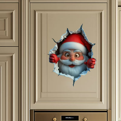 Vinilo Decorativo Papá Noel Rompiendo la Pared - Efecto 3D - Image 10