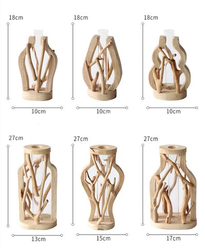 Jarrón de Madera Maciza Artesanal con Diseño de Paisaje - Image 10