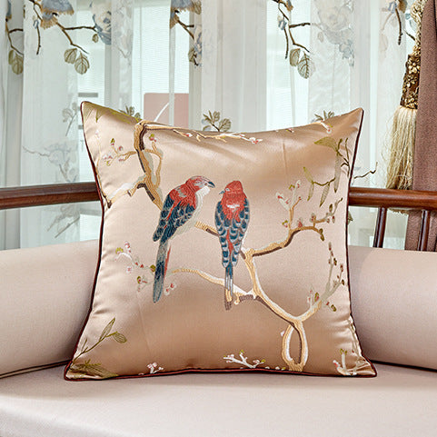 Cojín Decorativo Flores y Pájaros Jacquard para Silla - Image 11