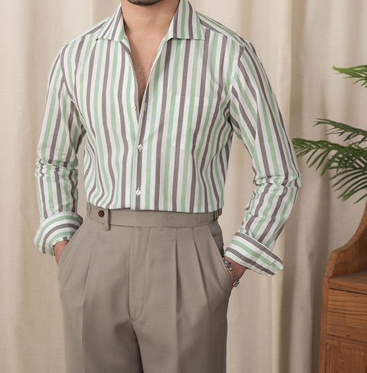 Camisa de Algodón a Rayas para Hombre - Estilo Business Casual - Image 4