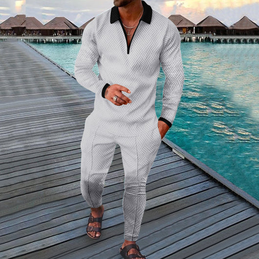 Conjunto Deportivo Otoñal de Dos Piezas para Hombre - Pantalón Largo y Sudadera - Image 9