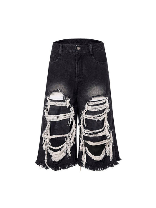 Pantalón Cropped Roto con Parches Estilo Vintage - Image 6