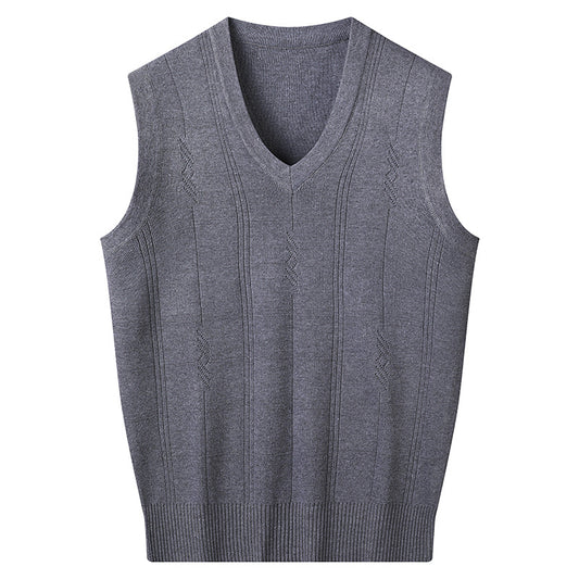 Chaleco Suelto Cuello V para Hombre Maduro - Comodidad Primavera y Otoño - Image 2