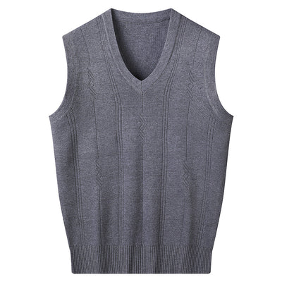 Chaleco Suelto Cuello V para Hombre Maduro - Comodidad Primavera y Otoño - Image 2