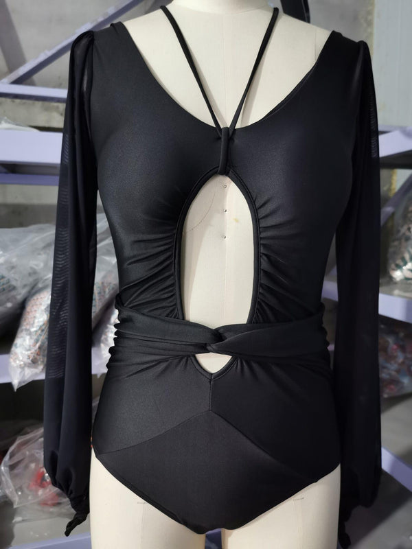 Traje de Baño Enterizo con Manga Larga y Estampado One Piece - Image 4