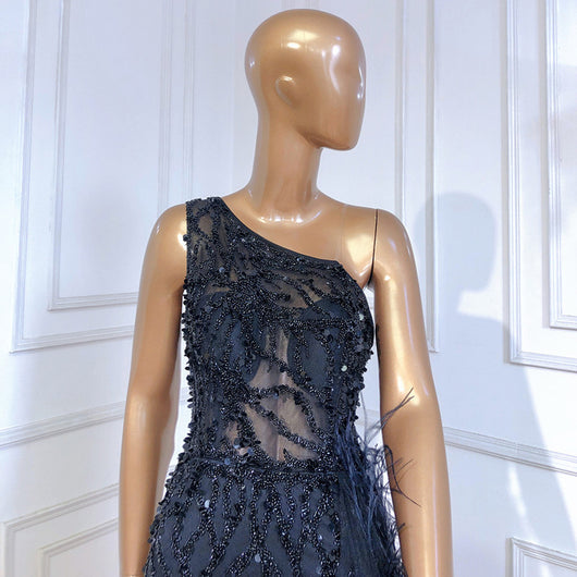 Vestido de Noche Elegante Corte Slim con Abertura Fishtail - Image 8