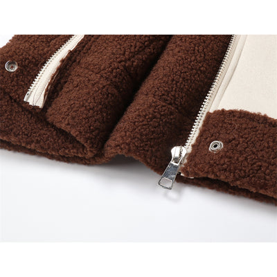 Abrigo de Piel de Cordero Retro Grueso y Suelto para Mujer - Image 8
