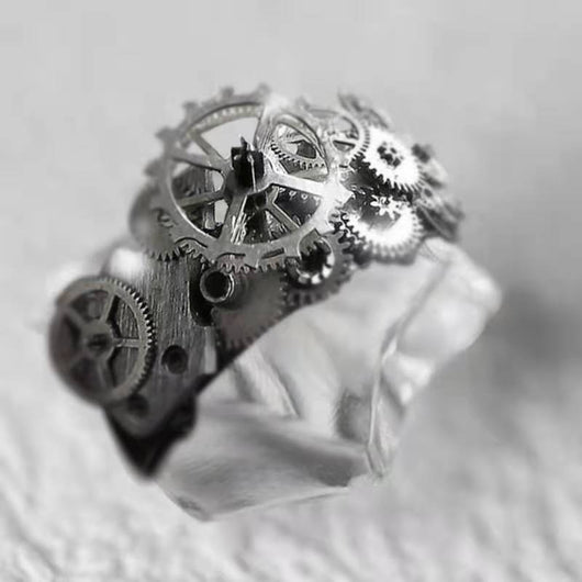 Anillo de Precisión Mecánica con Esfera Plateada - Image 2