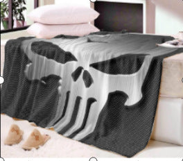 Poncho Manta con Capucha Calavera Impresión 3D Digital - Image 12