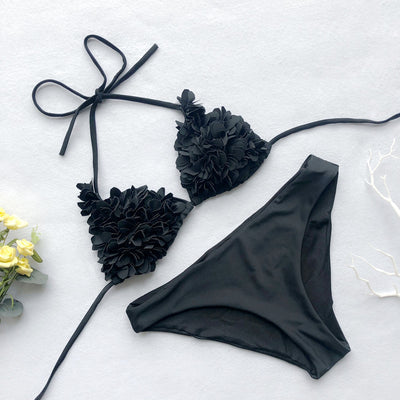 Bikini Triangular Floral Cosido - Estilo Europa Tendencia - Image 17