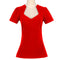 Blusa Suelta de Cuello Abierto para Mujer - Manga Corta Color Liso