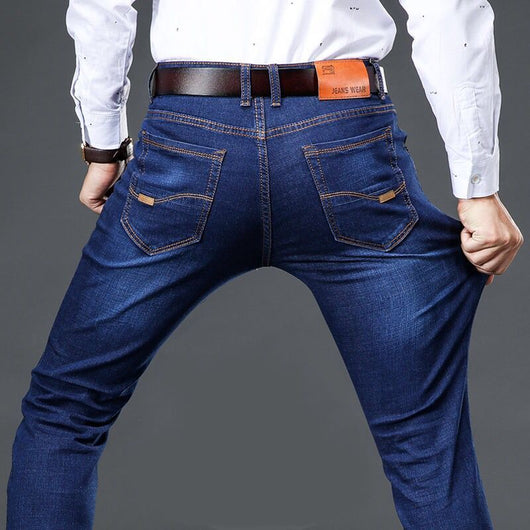 Pantalones Vaqueros Holgados Elásticos para Hombre - Corte Recto Casual - Image 4