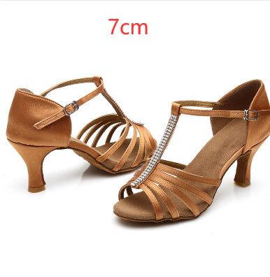 Zapatos de Baile Latino para Mujer Satén Tacón 7cm - Image 15