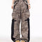 Pantalones Anchos Patchwork Retro con Cremallera Camuflaje Unisex