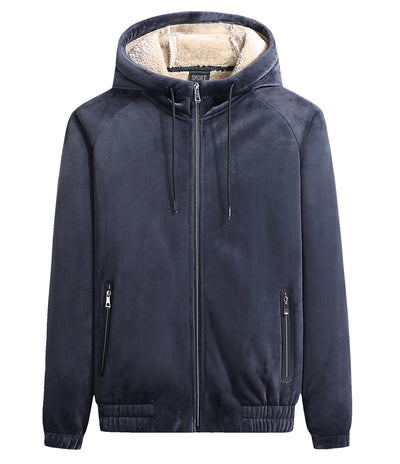 Cardigan con Capucha de Cachemir para Hombre Talla Grande - Abrigo Cálido de Terciopelo de Cordero - Image 7