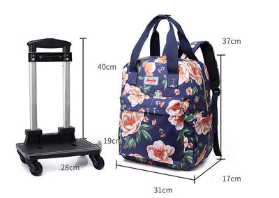Mochila Trolley Plegable Impresa 2 en 1 con Asa Desprendible - Image 8