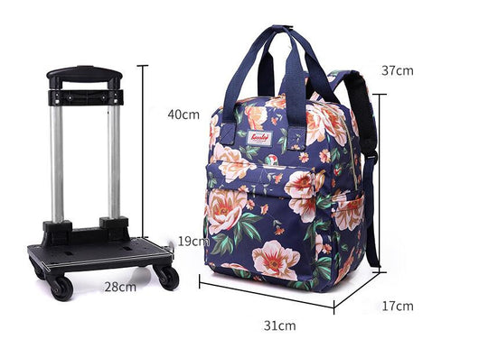 Mochila Trolley Plegable Impresa 2 en 1 con Asa Desprendible - Image 8