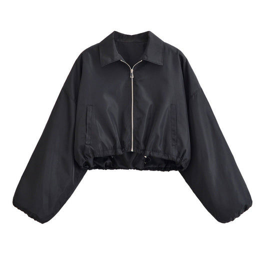 Chaqueta Minimalista Otoñal con Cuello Solapa y Falda Integrada