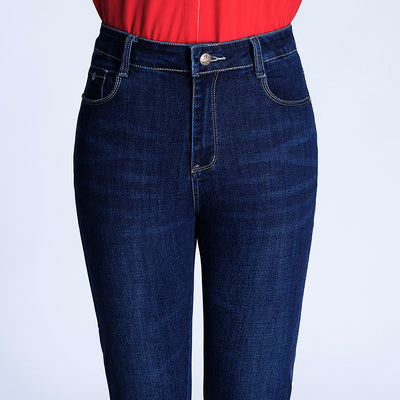 Pantalones Rectos Talla Grande Cintura Alta con Elastano para Mujer - Image 15
