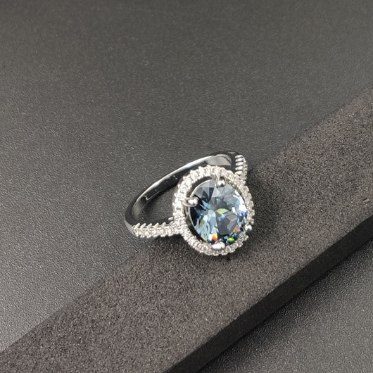 Anillo de Diamantes Zircón Redondo Lujo - Compromiso y Boda - Image 29