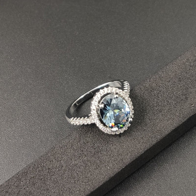 Anillo de Diamantes Zircón Redondo Lujo - Compromiso y Boda - Image 10