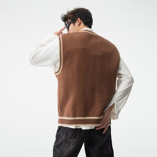 Chaleco Tejido Cuello V Estilo British College - Image 41