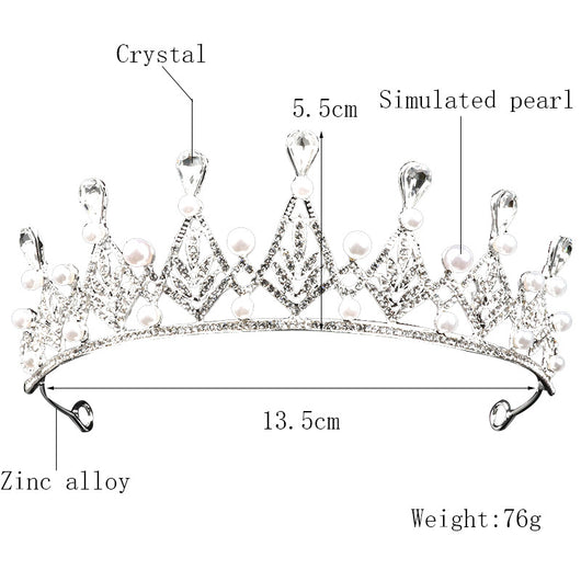 Corona de Perlas Imitación Atmosférica Novia Princesa Boda - Image 12