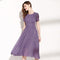 Vestido Morado con Patchwork de Encaje para Mujer