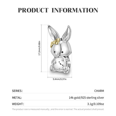Dijes de Conejo Plata 925 y Oro 14K para Pulseras DIY - Accesorios Infantiles - Image 3