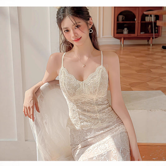 Camisola de Terciopelo con Encaje Francés para Mujer - Image 2