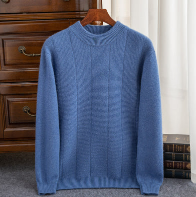 Suéter de Cachemira para Hombre Invierno - Cuello Redondo Rayas Doble Grosor - Image 14