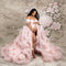 Vestido Premamá Hombros Descubiertos Multicolor para Sesiones Fotográficas