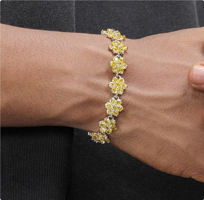 Pulsera Lotus de Diamantes Azules para Hombre - Cadena de Tenis Hip Hop Dopamina - Image 19