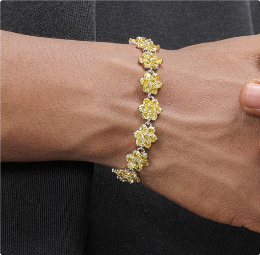 Pulsera Lotus de Diamantes Azules para Hombre - Cadena de Tenis Hip Hop Dopamina - Image 19