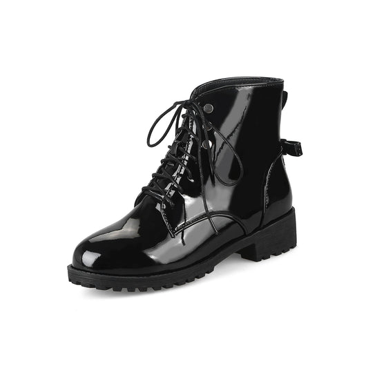 Botas Cortas Martin con Cordones Frontales Charol - Tallas Grandes - Image 5