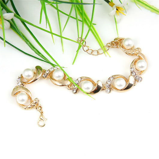 Pulsera de Perla y Diamante en Aleación - Diseño Creativo y Personalizado - Image 8