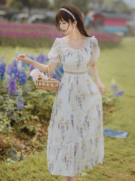 Vestido Cuadrado con Mangas Abullonadas - Primer Amor Delicado - Image 10