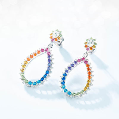 Aretes de Circonita Multicolor para Mujer - Image 8