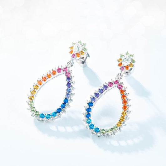 Aretes de Circonita Multicolor para Mujer - Image 8