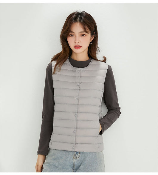 Chaleco Acolchado Ligero para Mujer - Cuello Redondo Cálido y Versátil - Image 27