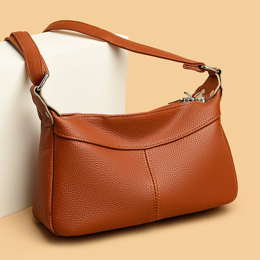 Bolsa Mensajera de Cuero Genuino con Múltiples Compartimentos para Mujer - Gran Capacidad Luna Nueva - Image 8