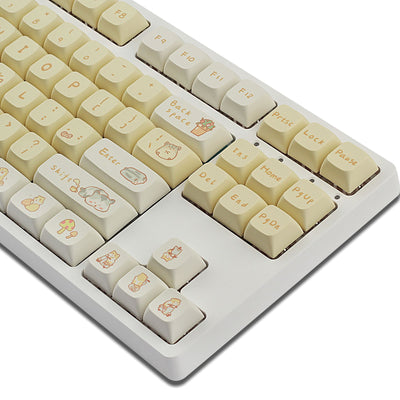 Keycaps Mecánicos Custard Cute - Compatible 68, 75, 98, 100 Teclas - Image 6