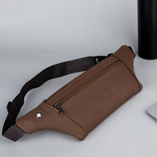 Riñonera Deportiva de Cuero Genuino para Hombre, Bolsa Invisible para Correr - Image 3