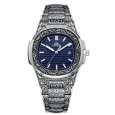 Reloj Hombre Cuarzo Tallado Loro Calendario Luminiscente - Image 58